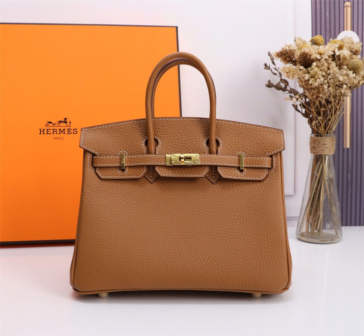 HERMES BIRKIN 35 Ardennes Leather Natural OY Engraving Handbag