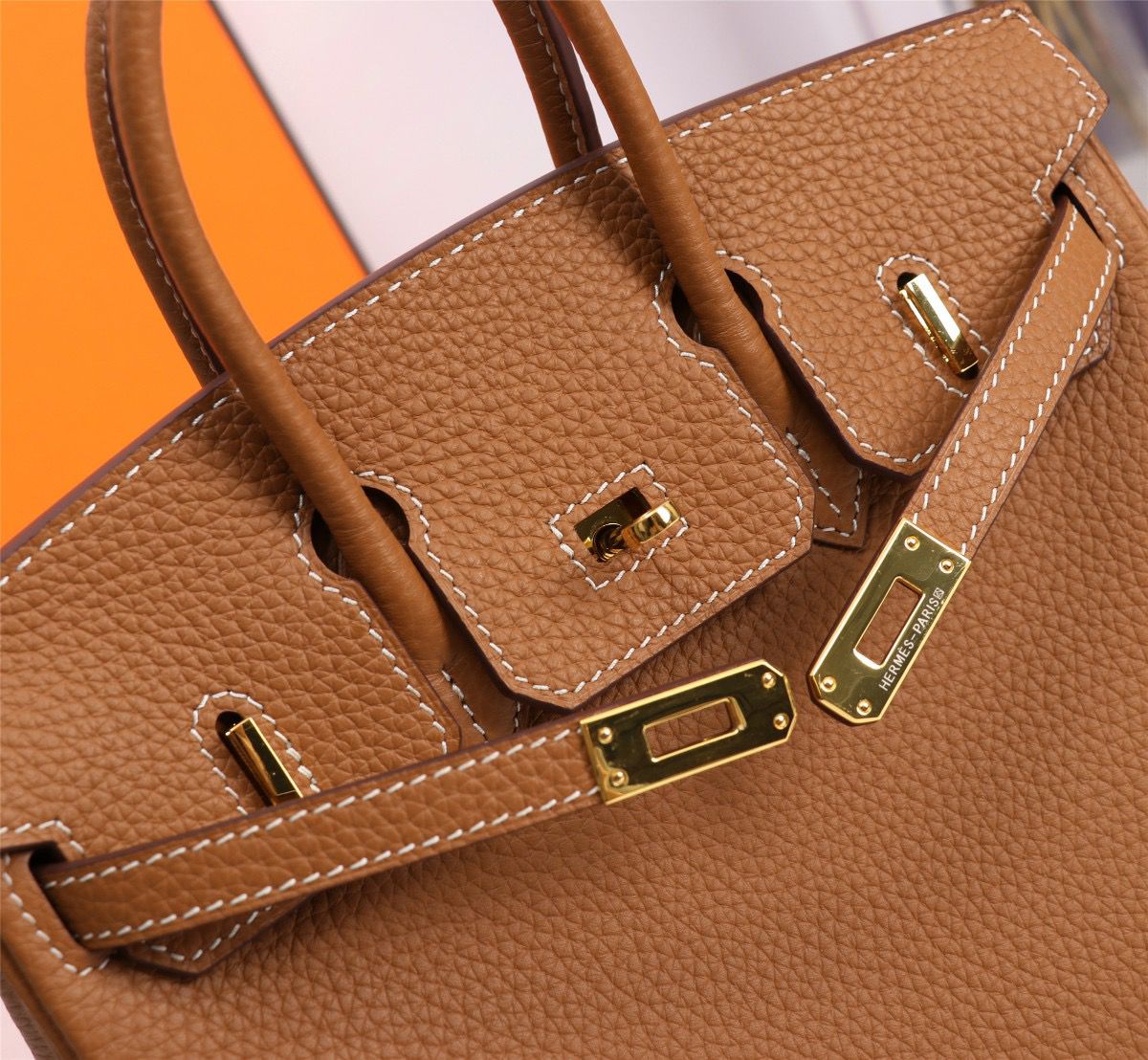 HERMES BIRKIN 35 Ardennes Leather Natural OY Engraving Handbag