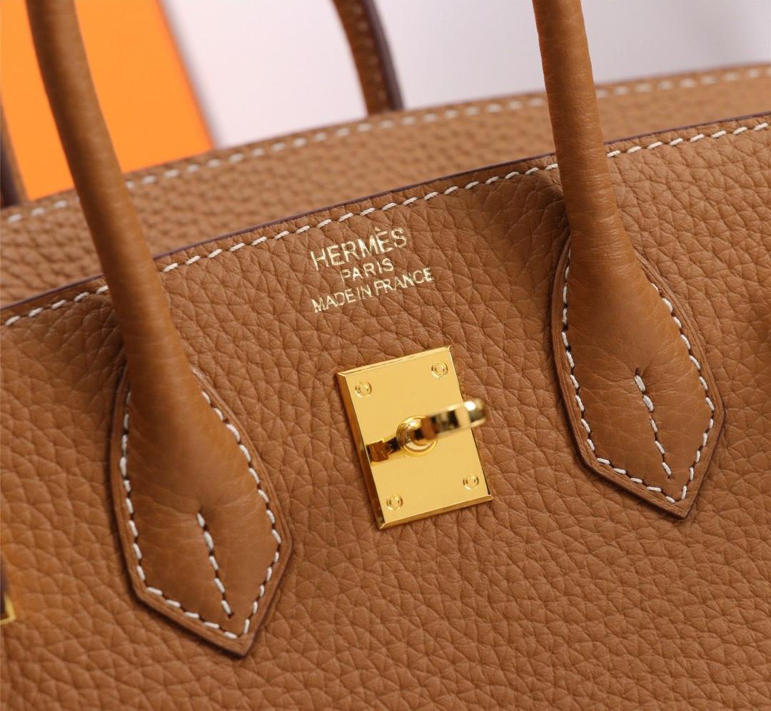 HERMES BIRKIN 35 Ardennes Leather Natural OY Engraving Handbag