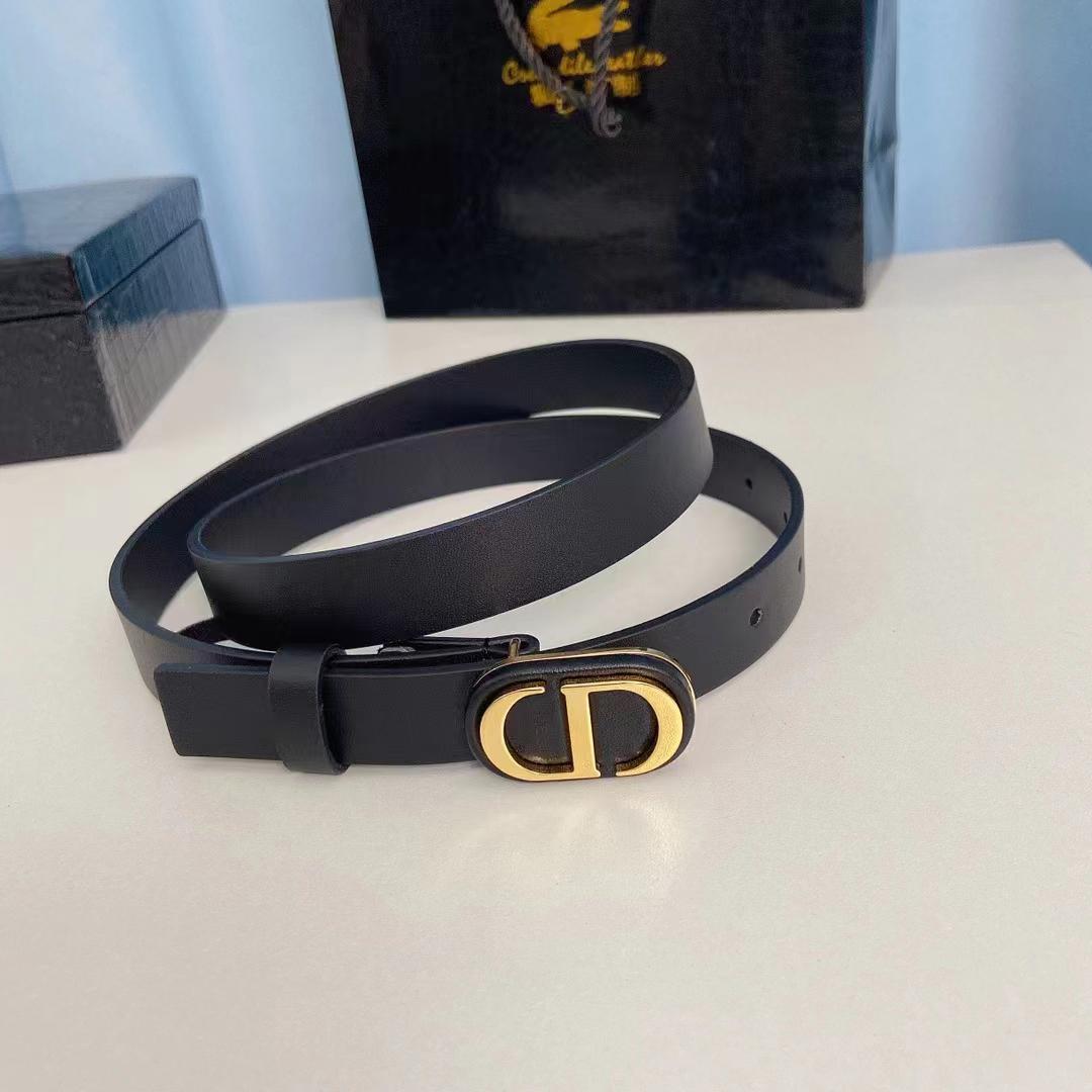 Dior Black Leather Belt