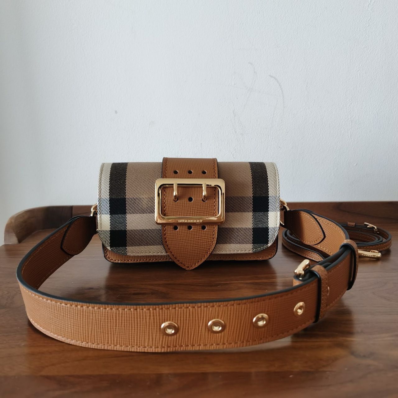 Burberry Small Buckle & Leather Shoulder Bag