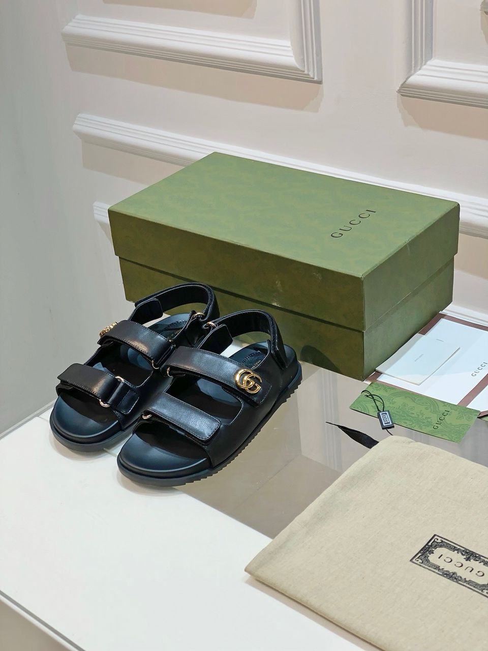 Gucci Strap Sandals (Black)