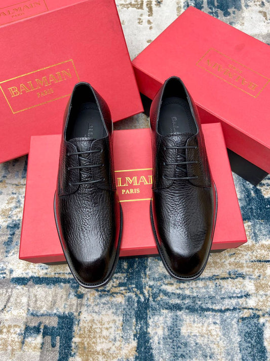 Balmain Skin Laced Leather Shoes