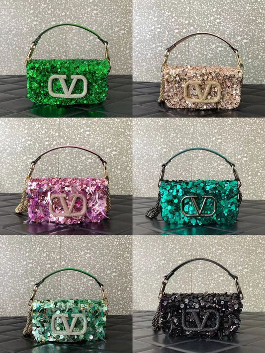 Valentino Small Loco Shoulder Bag with 3D Embroidery