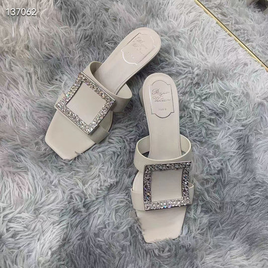 Roger Vivier Women Bikiviv’ Strass Mules-White
