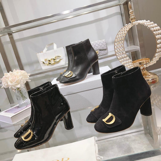 Women Dior C'est Dior Heeled Ankle Boot Black Suede Calfskin