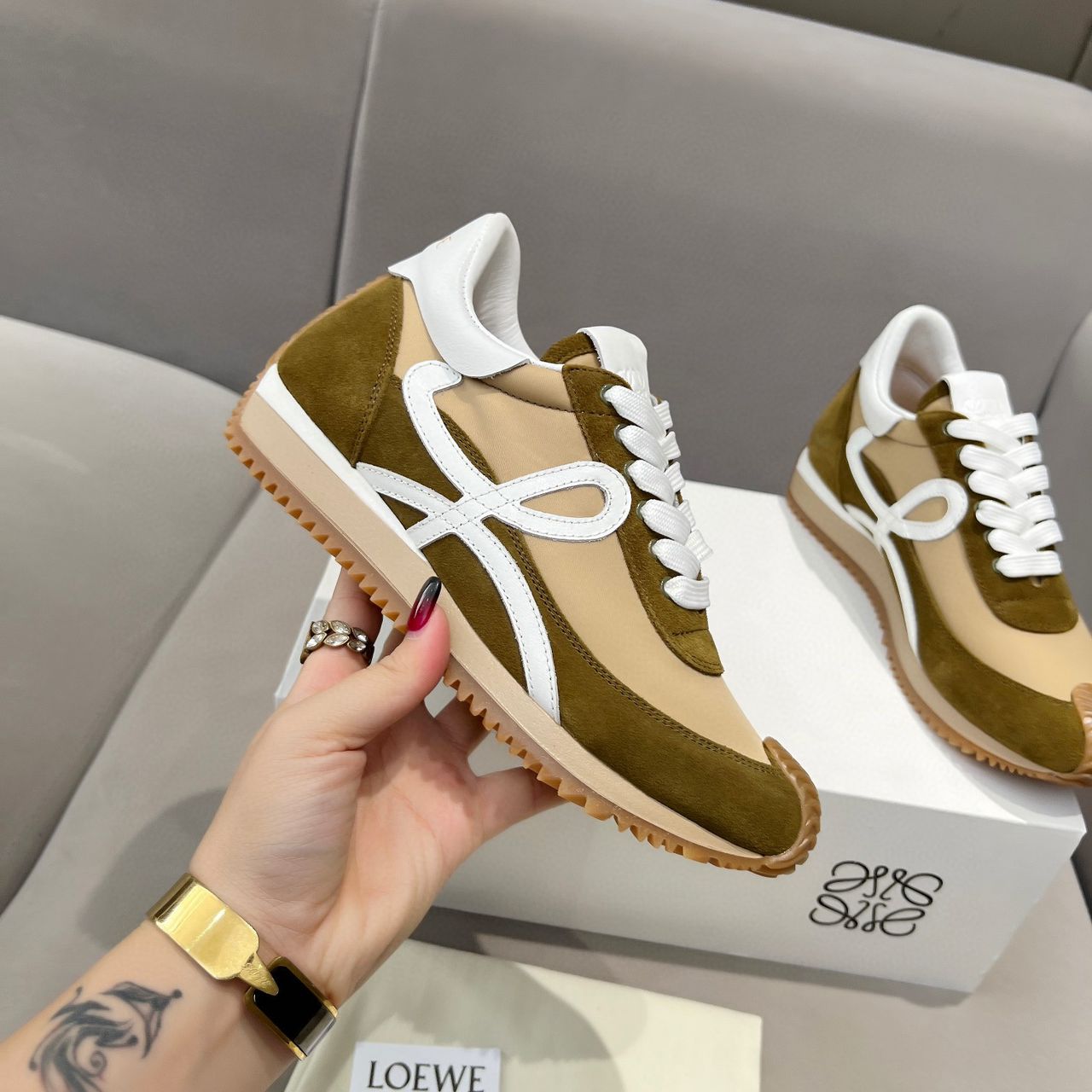 Loewe Flow Runner suede sneakers