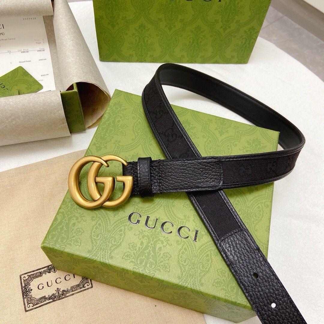 All Black Gucci Belt