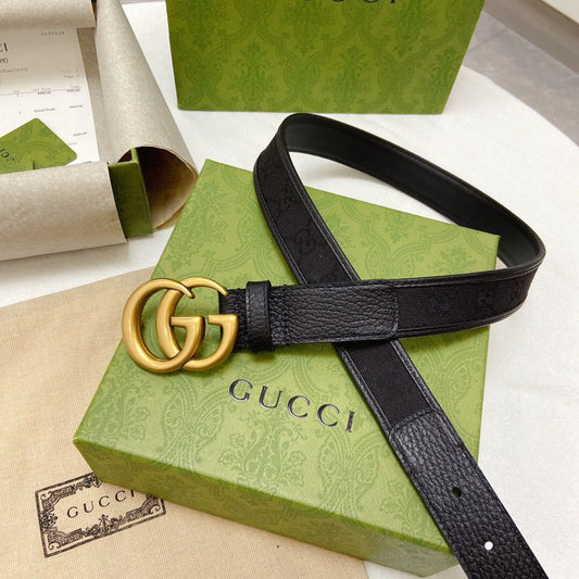 All Black Gucci Belt