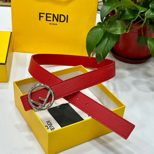 Fendi Leather Red Belt